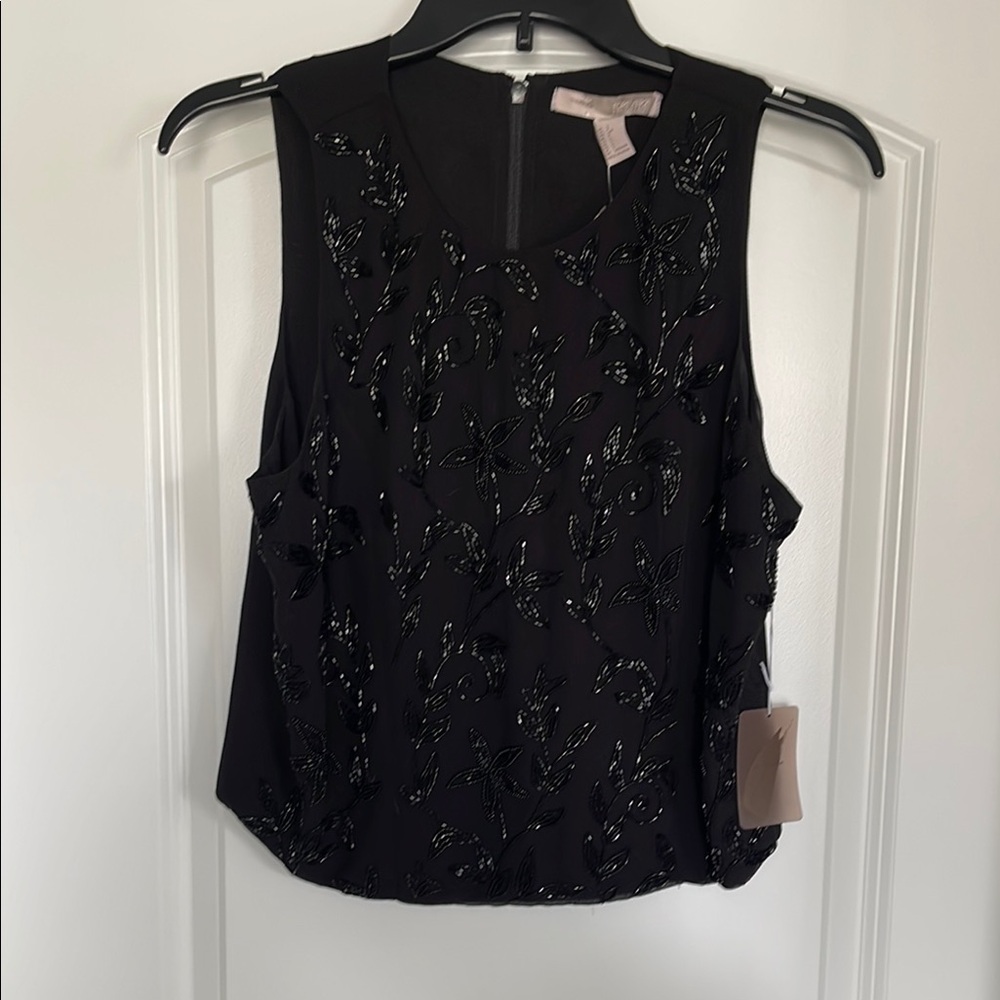 Elegant Black Embellished Women's Top